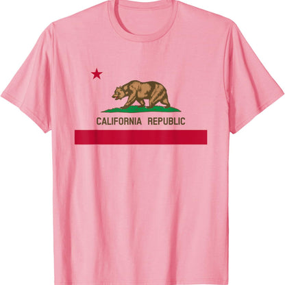 California Republic Flag T-Shirt - Patriotic State Travel USA Gift Tee, California Bear Apparel