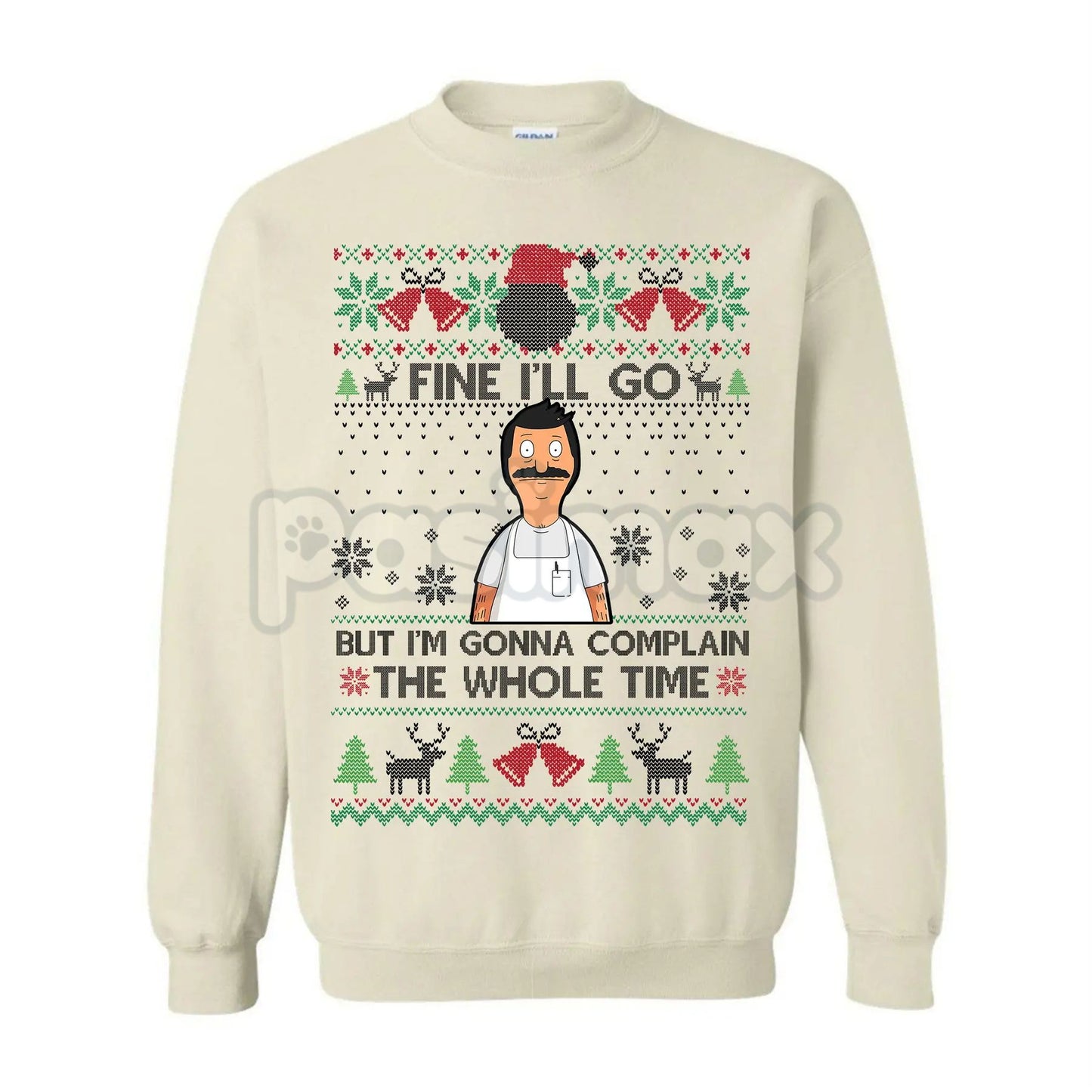 "Fine I'll Go But I'm Gonna Complain The Whole Time" Ugly Christmas Sweatshirt | Funny Relatable Holiday Jumper | Introvert Xmas Gag Gift