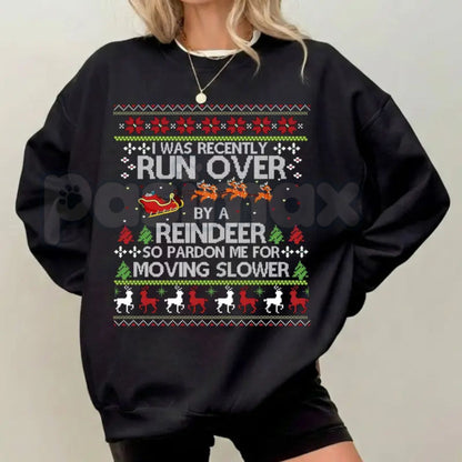 Most Likely To Get Run Over By A Reindeer Sweatshirt | Funny Family Holiday Crewneck