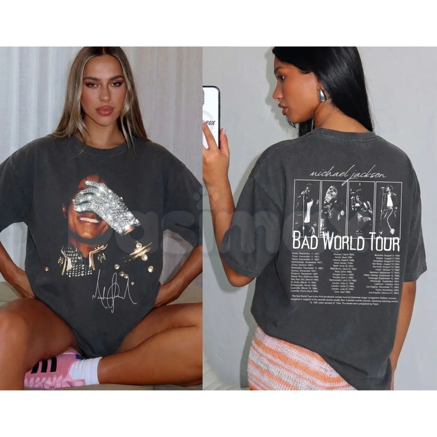 Michael Jackson Bad Shirt | Vintage 90s 2-Sided Graphic Tee – Pasimax