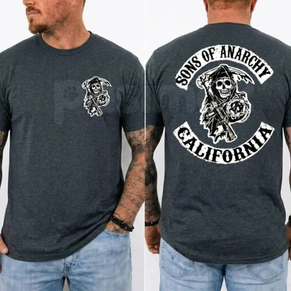 SOA Vintage Biker Graphic Tee – Jax Teller Retro Motorcycle Club Unisex Fan T-Shirt