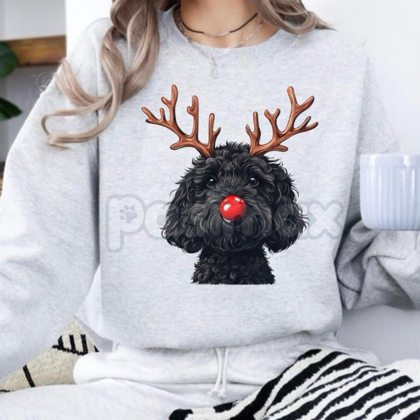 Christmas Reindeer Dog Sweatshirt – Festive Pet Graphic Holiday Apparel