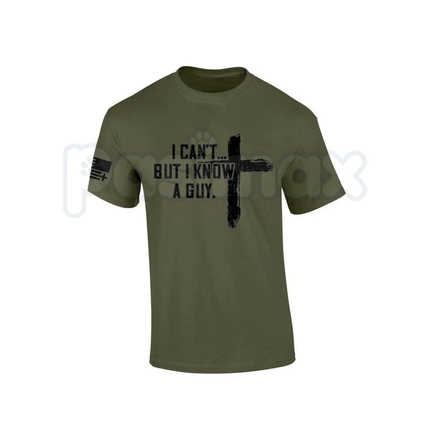 "I Can't But I Know A Guy" Men's Christian T-Shirt – Funny Jesus Cross Graphic Tee, Premium 100% Cotton Faith-Based Humor Top, Soft Lived-In Heavyweight Religious Statement Shirt, Made in USA