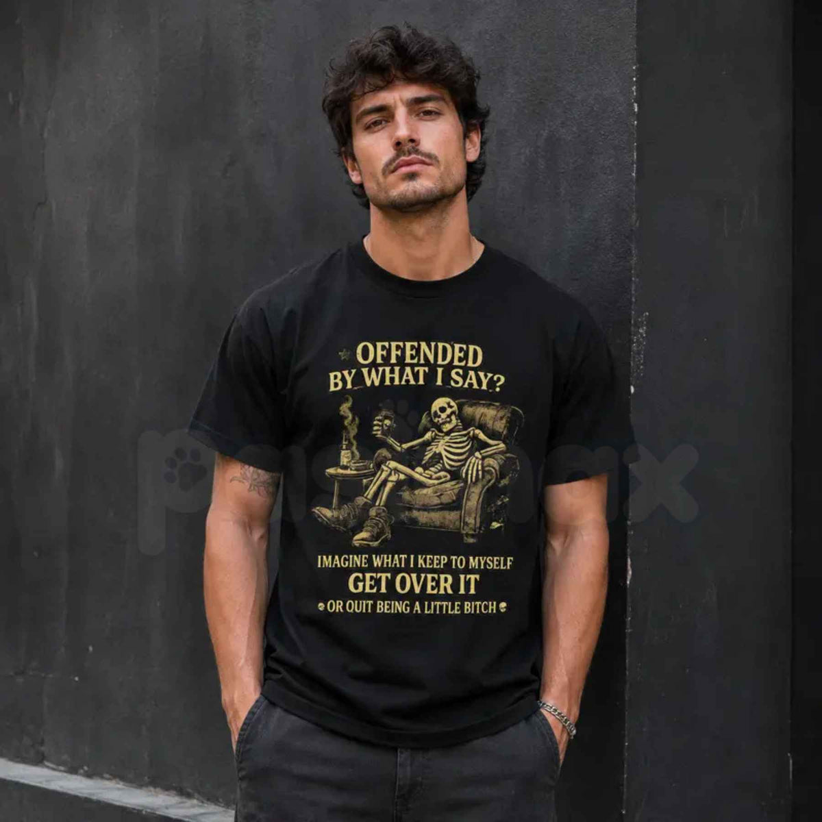 Sarcastic Skeleton Beer Humorous Art T-Shirt – Retro Drinking Humor Unisex Tee