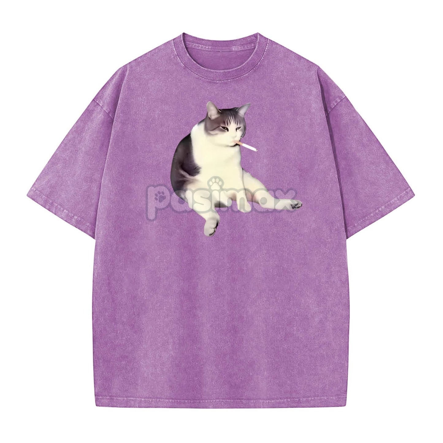 'Cat Smoke' Funny Animal Graphic Tee – Unisex Streetwear Cotton Comfort Shirt, Menswear Womenswear Cool Cat Tee