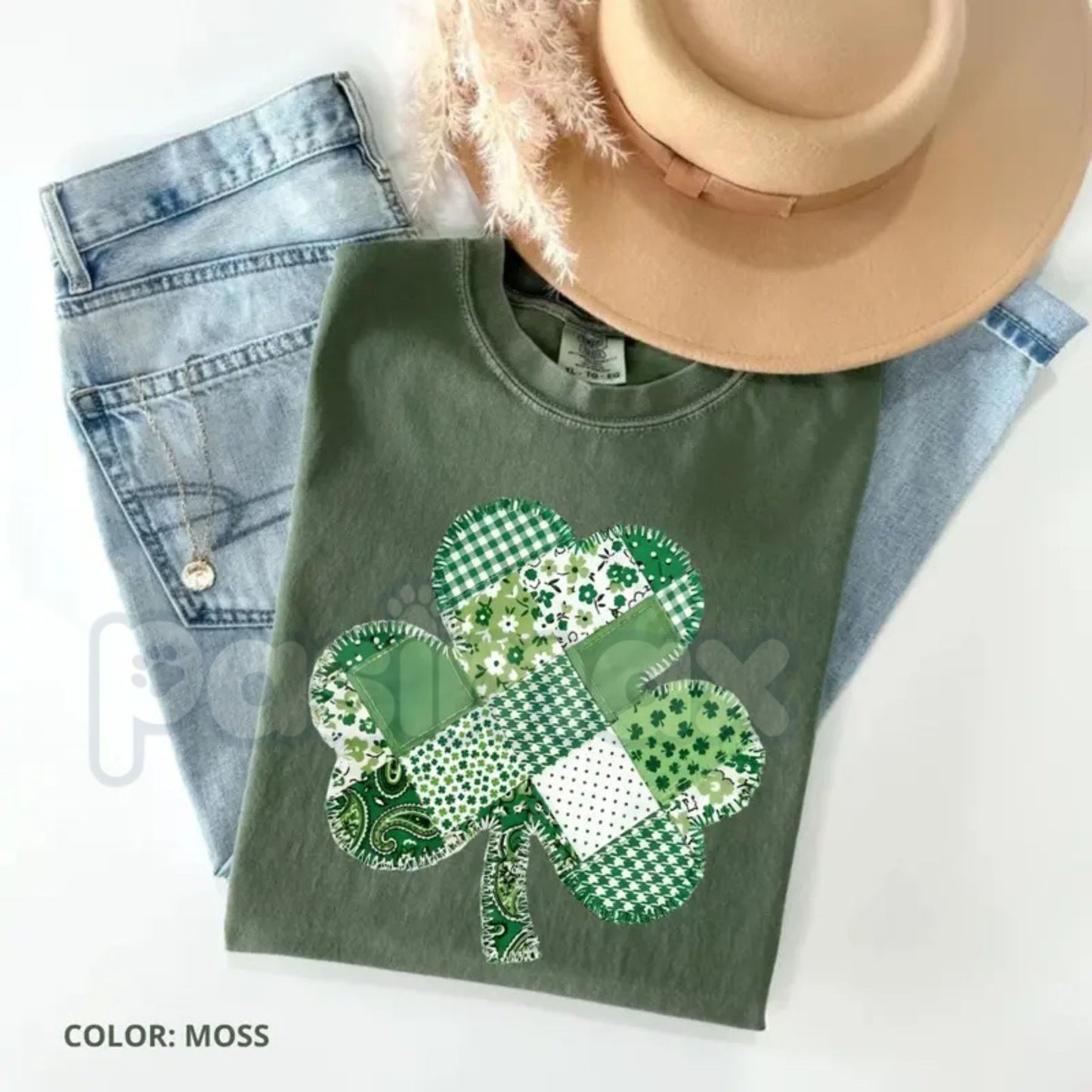 Comfort Colors® All-Over Shamrock Printed T-Shirt – Groovy Retro St. Patrick’s Day Tee, Multi-Clover Graphic Shirt, Aesthetic Green Luck Streetwear