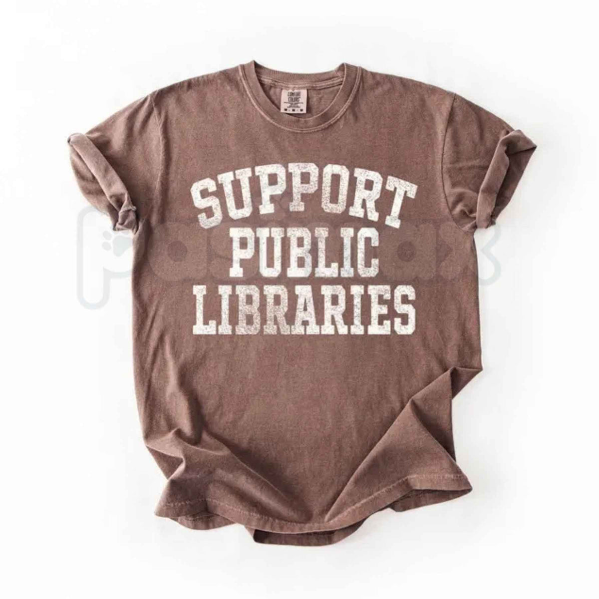 Comfort Colors® Support Public Libraries T-Shirt – Vintage Librarian Graphic Tee, Book Lover & Bibliophile Unisex Top & Gift