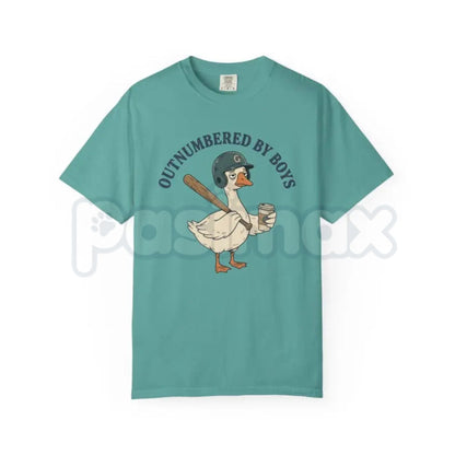 Comfort Colors® Funny "Boy Mom" T-Shirt – Outnumbered By Boys Tee, Sarcastic Chaos Coordinator Shirt, Aesthetic Motherhood Graphic Top