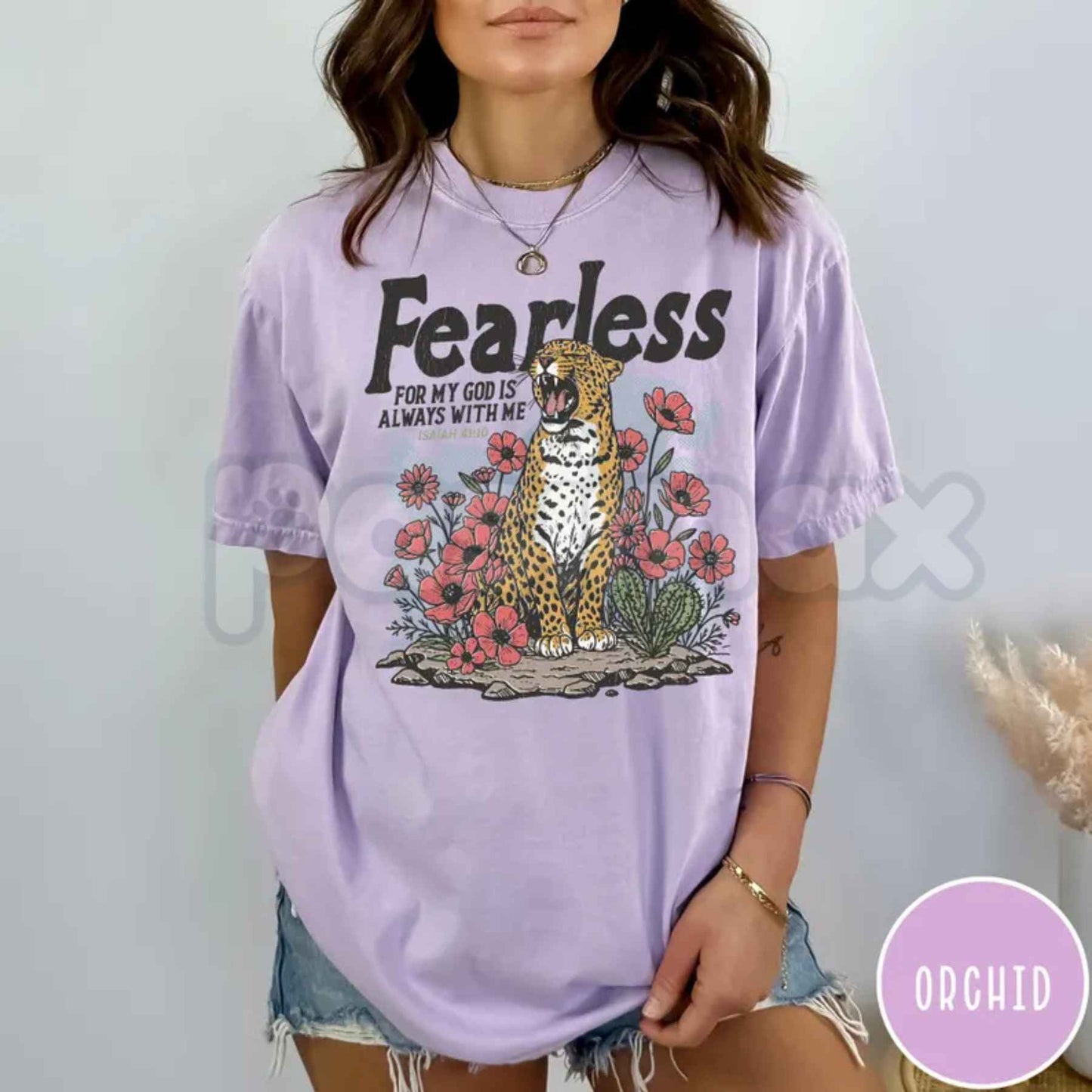Fearless Isaiah 41:10 Faith Leopard Tee