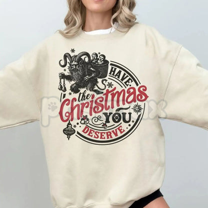 Krampus Christmas Sweatshirt | Sarcastic Funny Krampusnacht Jumper | Spooky Gothic Holiday Crewneck | Alternative Xmas Gift