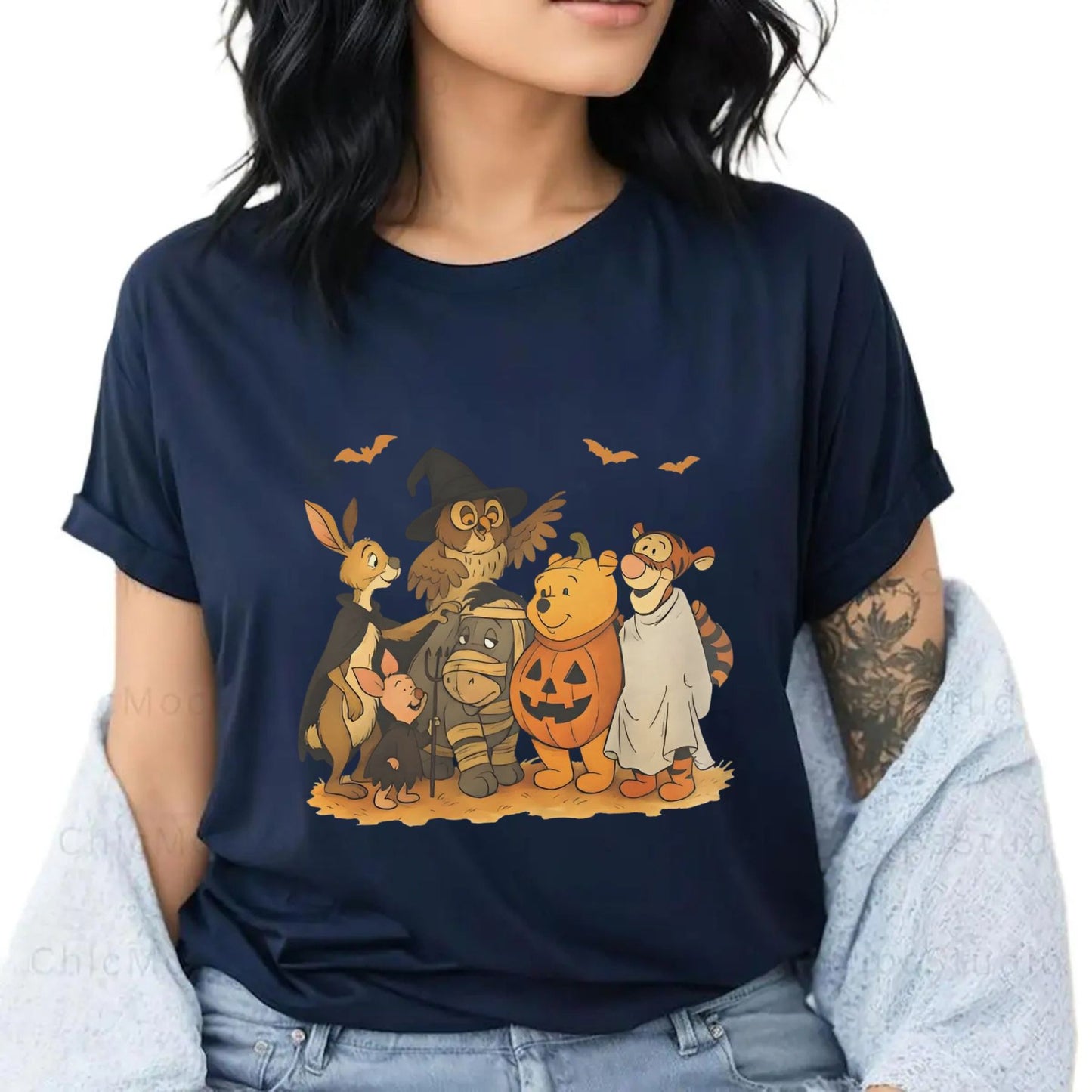 Vintage Halloween Animal Friends T-Shirt - Retro Cartoon Fall Tee, Cute & Spooky Collectors Apparel