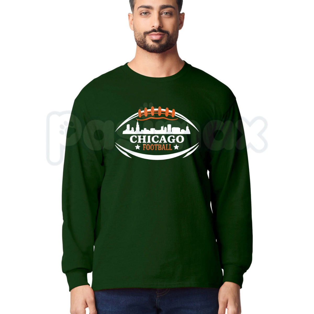 Football City Skyline Long Sleeve Tee – Game Day City Gridiron Graphic Shirt for Men & Women