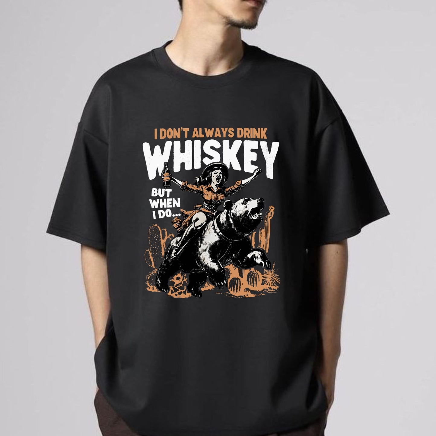 Unhinged Whiskey Graphic Tee – Vintage Western Style T-Shirt on Comfort Colors, Retro Cowboy Shirt, Comfort Colors Unisex Bar Top