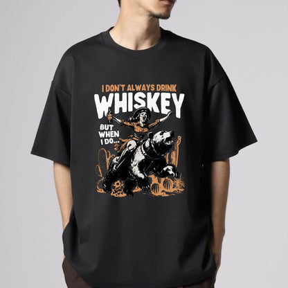 Unhinged Whiskey Graphic Tee – Vintage Western Style T-Shirt on Comfort Colors, Retro Cowboy Shirt, Comfort Colors Unisex Bar Top