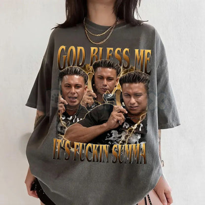 Comfort Colors® "God Bless Me Its F_ckin Summah" T-Shirt – Funny Summer Bootleg Graphic Tee, Sarcastic Beach Vibe Shirt, Aesthetic Retro Summer Gift