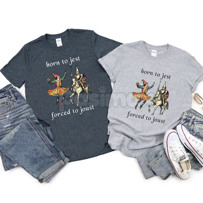 "Born to Jest Forced to Joust" Shirt - Funny Medieval Meme Tee, Middle Ages Humor Apparel, Unisex History Buff Gift