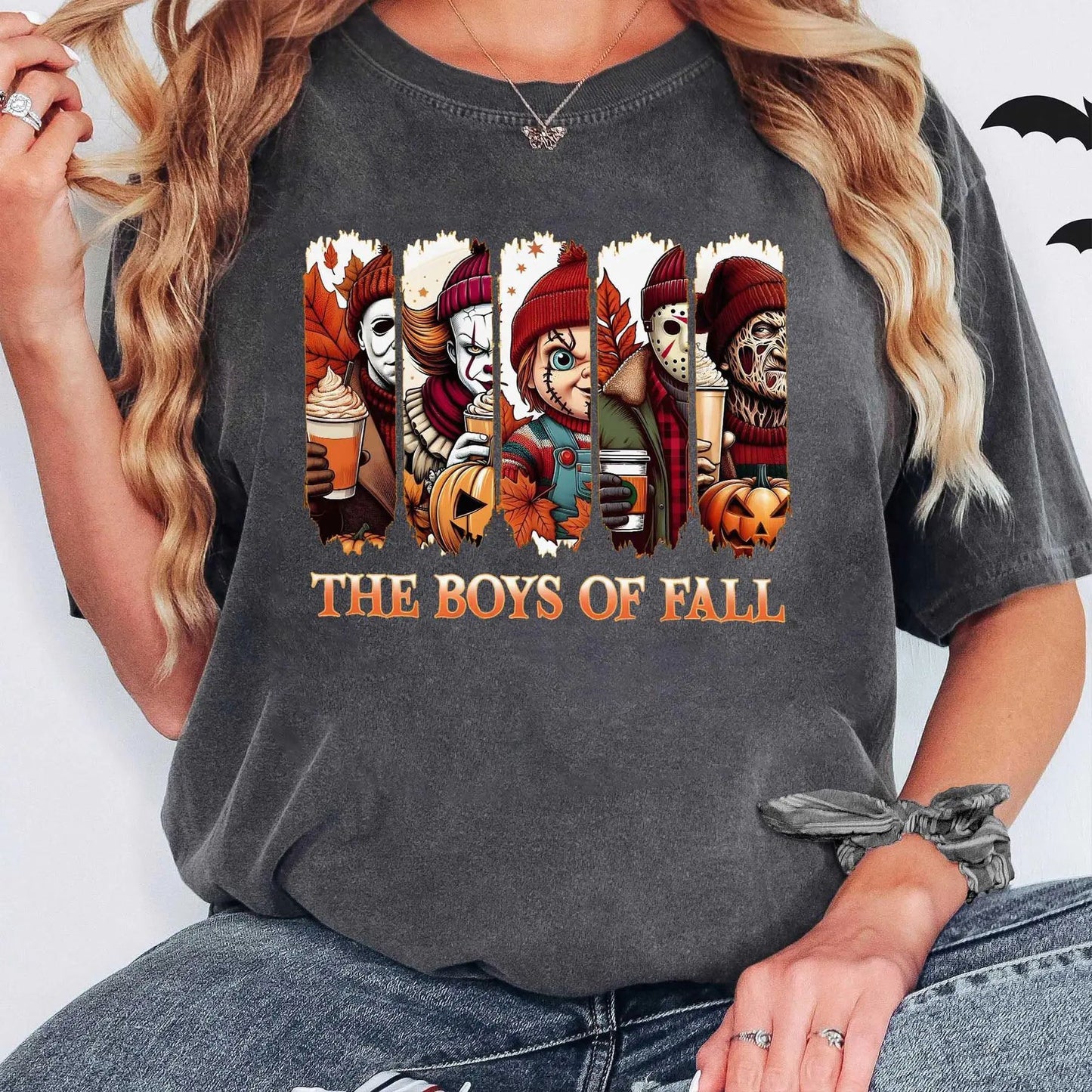 'The Boys Of Fall' Horror Shirt – Fall Vibes Halloween Tee, Horror Friends Autumn Shirt, Cozy Season Fan Gift, Unisex Graphic Top