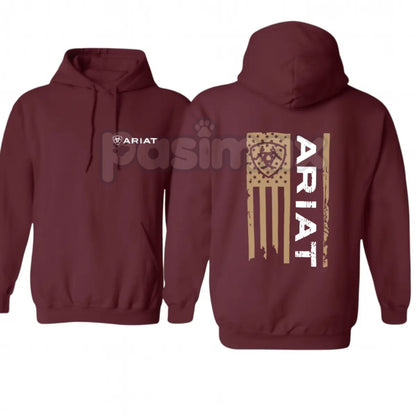 Ariat Flag Hoodie – Western Lifestyle Apparel Pullover, Classic Cowboy Style & American Flag Graphic, Unisex