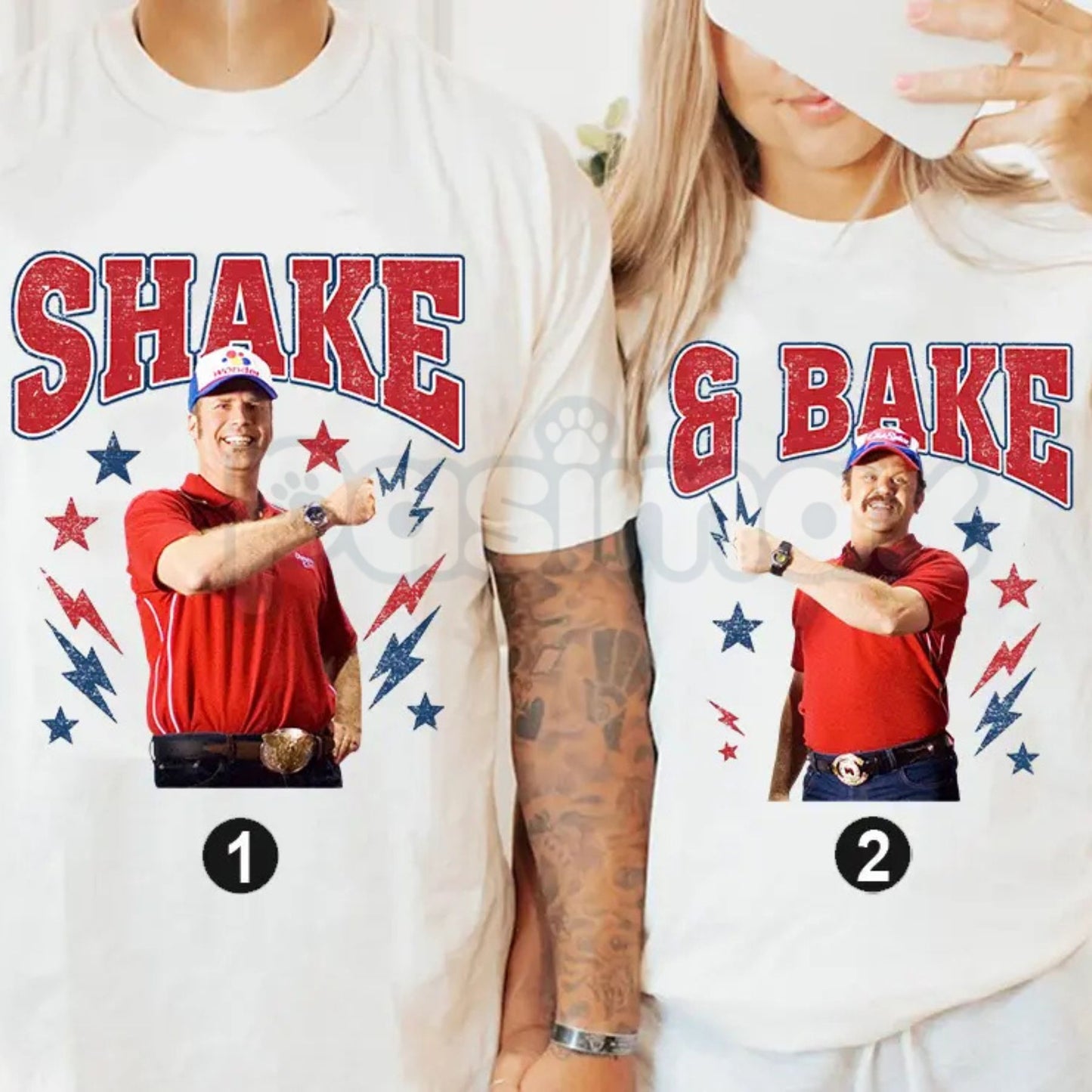 "Shake and Bake" 4th of July T-Shirt – Funny Talladega Nights Couples Patriotic Graphic Tee
