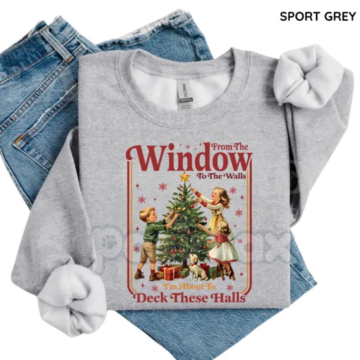 From The Windows To The Walls I’m About To Deck These Halls Sweatshirt | Funny Holiday Hip-Hop Jumper | Viral Christmas Meme Gift