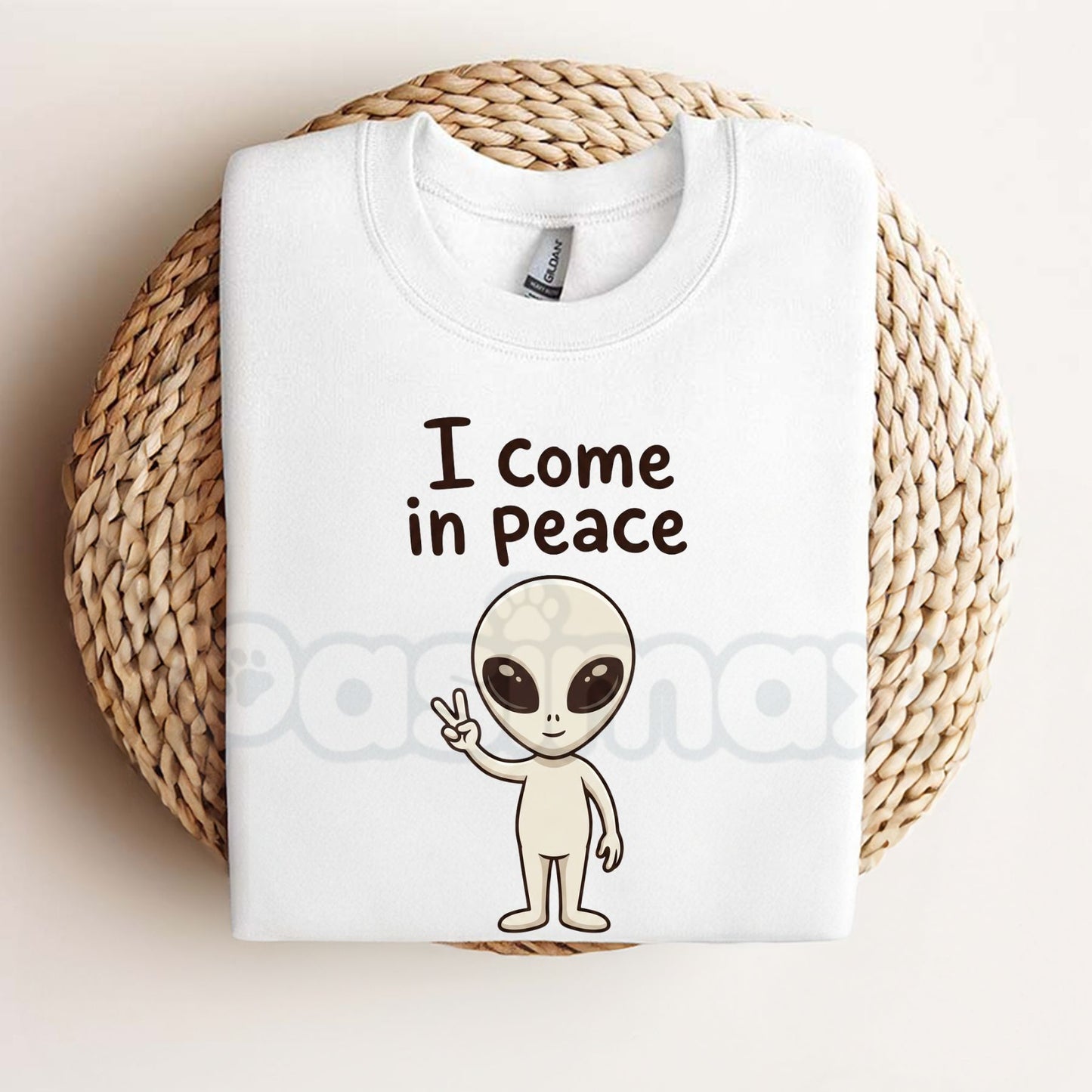 Funny "I Come In Peace / I'm Peace" Couple T-Shirt – Matching Romantic Partner Sarcastic Novelty Quote Graphic Tee