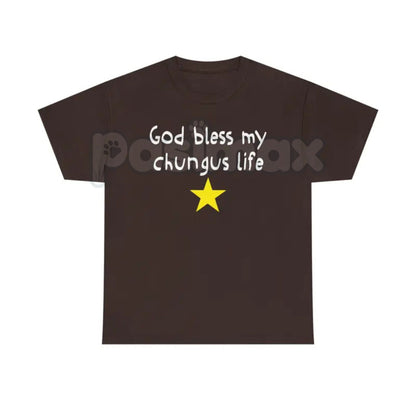 "God Bless My Chungus Life" Funny T-Shirt - Ironic Big Chungus Meme Tee, Sarcastic Religious Parody Shirt, Wholesome Internet Culture Apparel