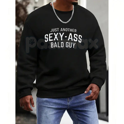 Bald Guy Print Men's Crew Neck – Fashionable Sports T-Shirt, Sweatshirt & Hoodie Collection