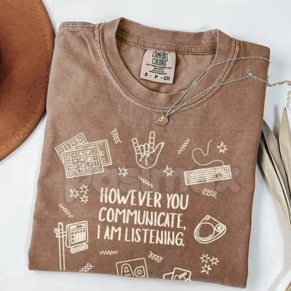 Comfort Colors® "Everyone Deserves Communication" T-Shirt – Aesthetic SLP Advocacy Tee, Neurodiversity Speech Therapy Shirt, Inclusive Communication Advocate Gift