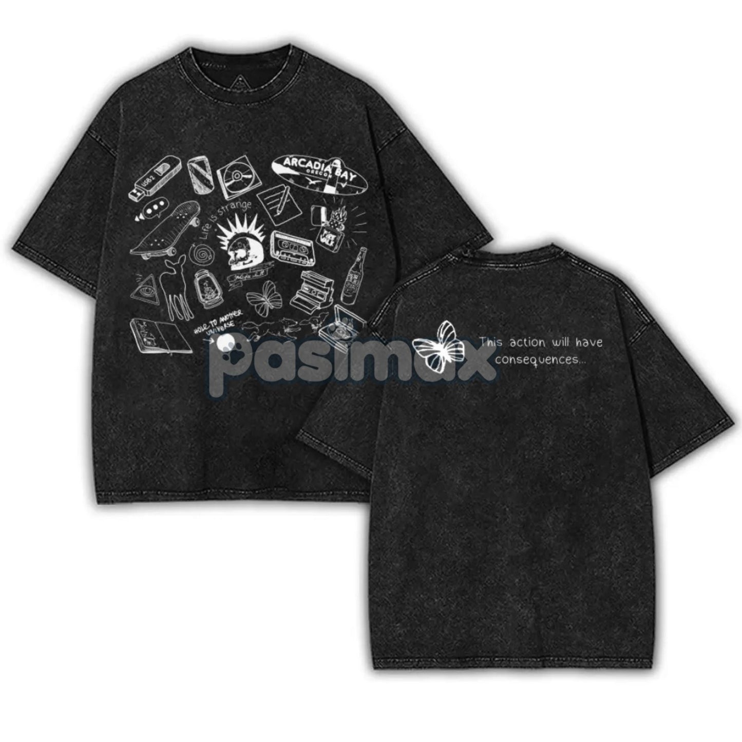 Life is Strange Washed T-Shirt – 2-Sided Vintage Retro Gaming Graphic Tee