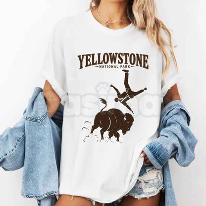 Yellowstone National Park Meme Shirt – Dont Pet The Fluffy Cow Graphic Tee, Funny Bison Warning Signs Unisex Cotton Outdoorsy Shirt
