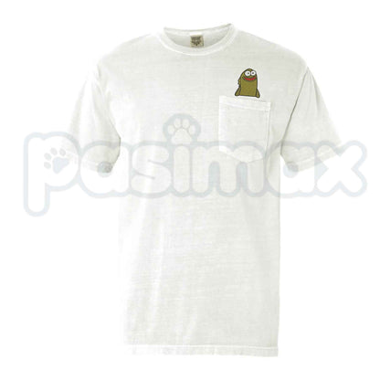 Comfort Colors® Embroidered "Fish Memes" Pocket T-Shirt – Witty Fishing Humor Graphic Tee, Novelty Fisherman Unisex Top