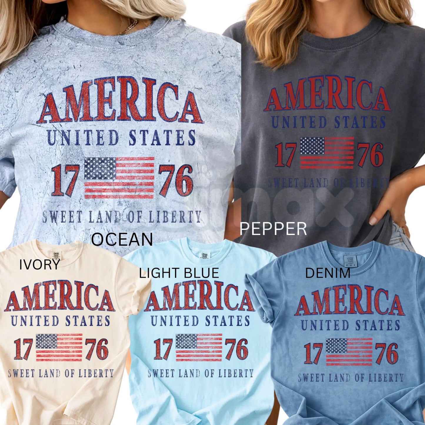 Comfort Colors® America 250 Years T-Shirt – Floral USA Stripe Graphic Tee, Retro July 4th Oversized Shirt, Semiquincentennial 1776–2026 Celebration Top