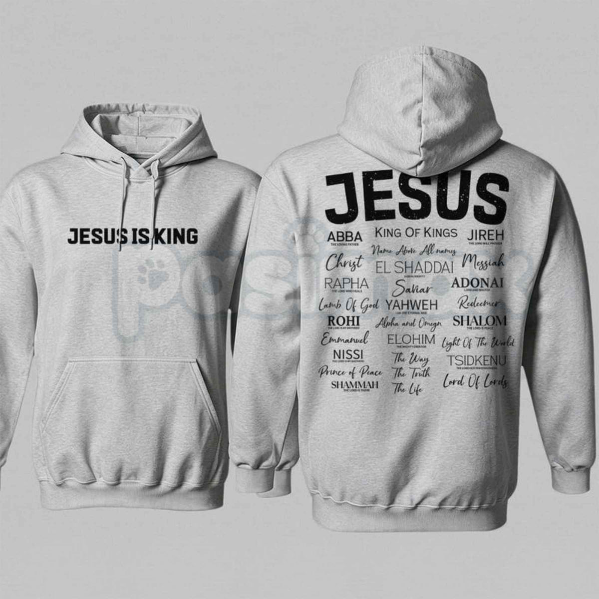 JESUS IS KING Gothic Hoodie – Vintage Christian Faith Graphic Pullover, Heavyweight Religious Streetwear Sweatshirt, Unisex Heavy Blend