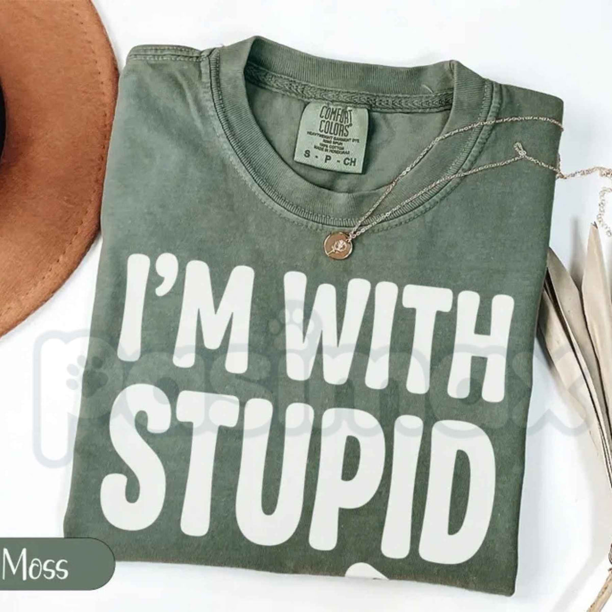 Comfort Colors® I'm With Stupid T-Shirt – Funny Couple Matching Graphic Tee, Sarcastic Humorous Unisex Top & Gift