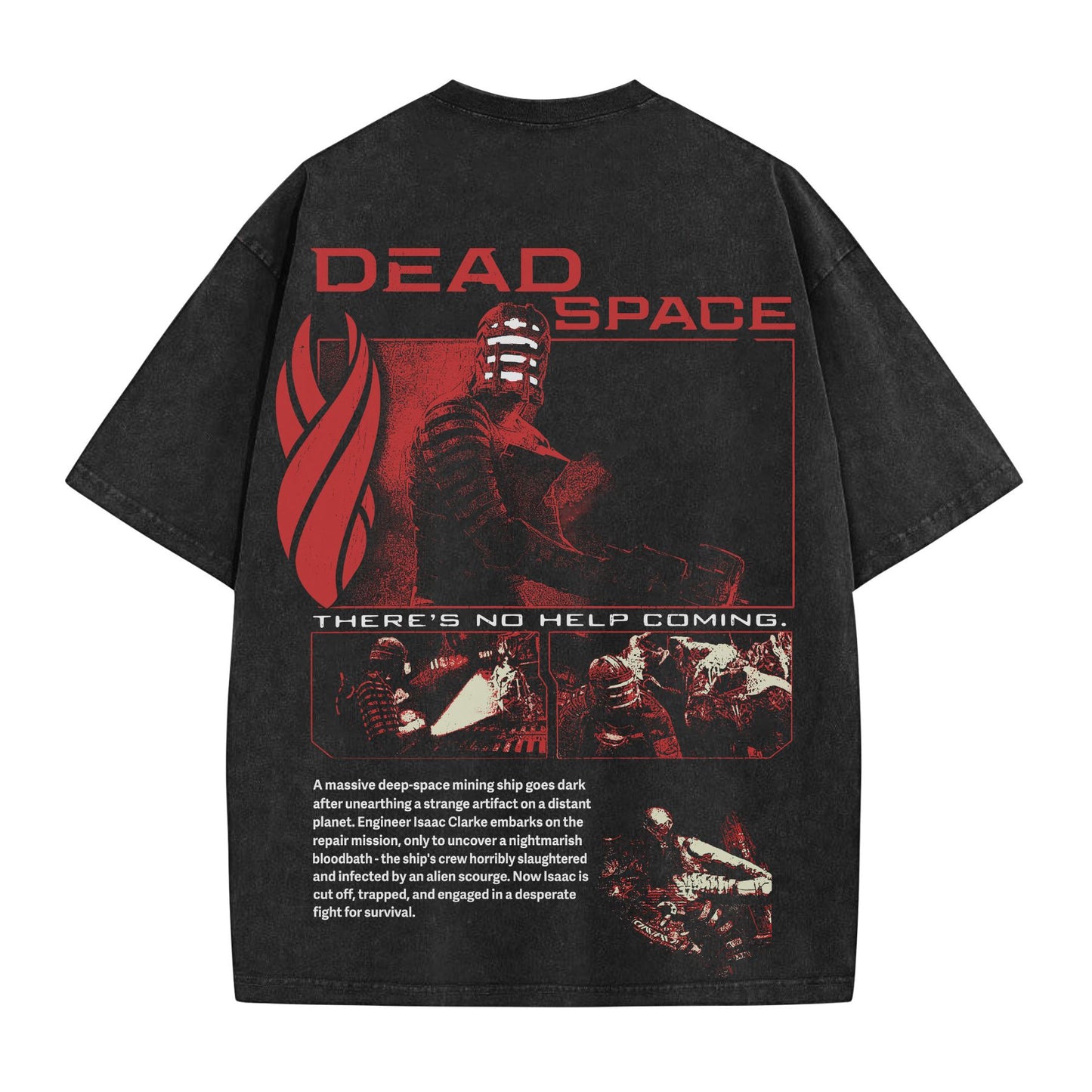 Retro Dead Space T-Shirt – Oversized Washed Gamer Tee, Isaac Clarke Marker Graphic