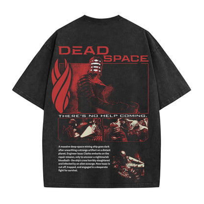 Retro Dead Space T-Shirt – Oversized Washed Gamer Tee, Isaac Clarke Marker Graphic