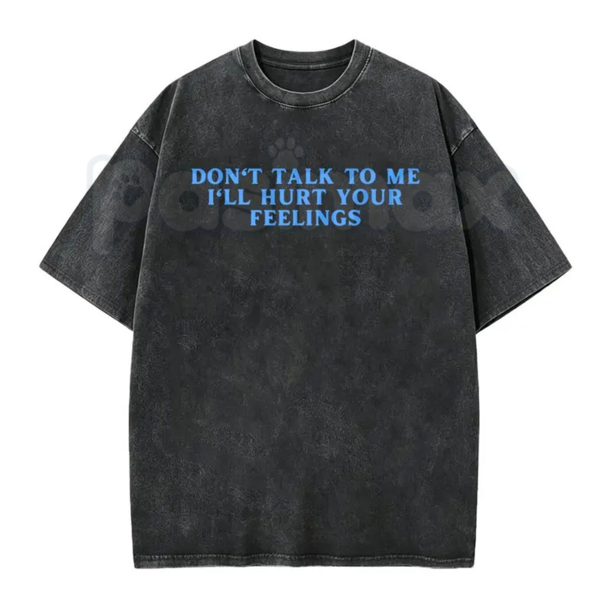 Don’t Talk To Me I’ll Hurt Your Feelings Washed T-Shirt – Retro Sarcastic Introvert Graphic Tee, Vintage Mineral Wash Lightweight Cotton Unisex Top
