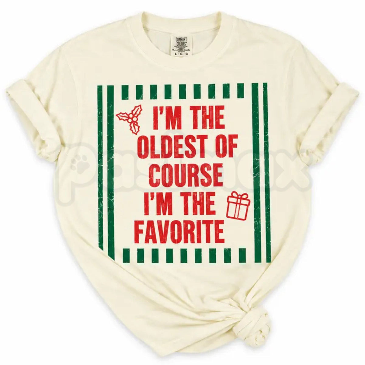 Comfort Colors® I'm The Favorite One Christmas T-Shirt – Custom Friends Matching Xmas Graphic Tee, Funny Holiday Squad Unisex Top & Gift
