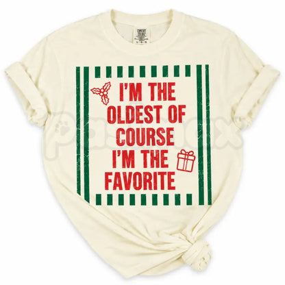 Comfort Colors® I'm The Favorite One Christmas T-Shirt – Custom Friends Matching Xmas Graphic Tee, Funny Holiday Squad Unisex Top & Gift