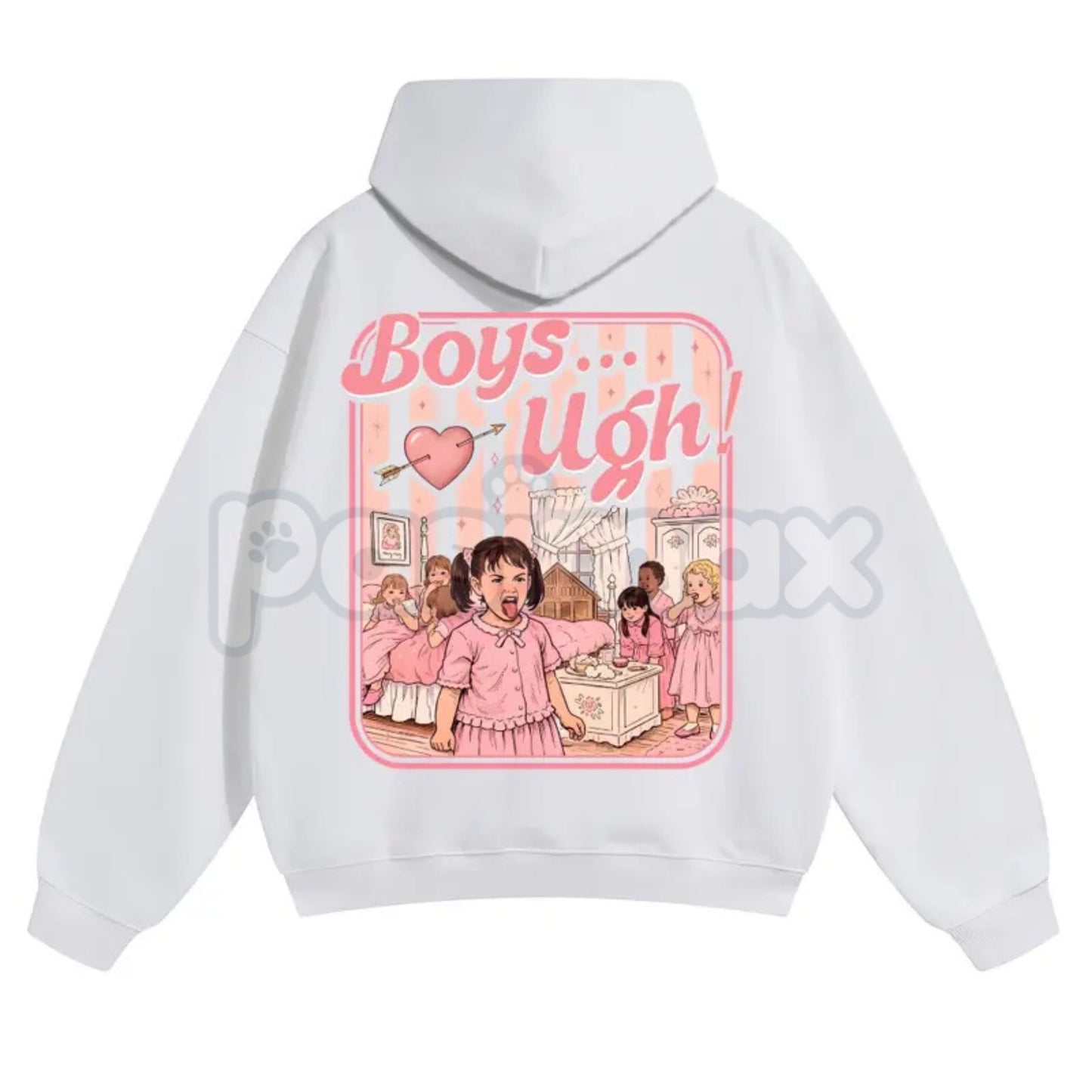 Unisex “Boys...Ugh!” 90s Movie Quote Hoodie – Funny Valentine's Streetwear Pullover, Retro Y2K Aesthetic Graphic Hoodie