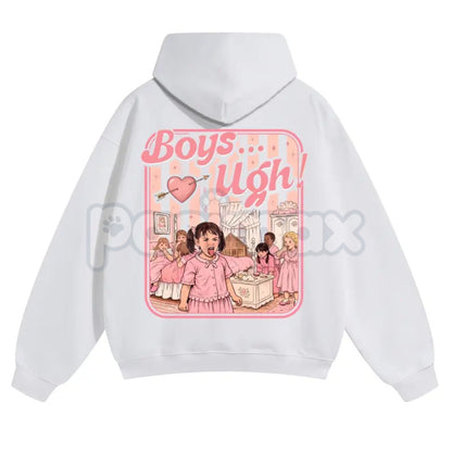 Unisex “Boys...Ugh!” 90s Movie Quote Hoodie – Funny Valentine's Streetwear Pullover, Retro Y2K Aesthetic Graphic Hoodie