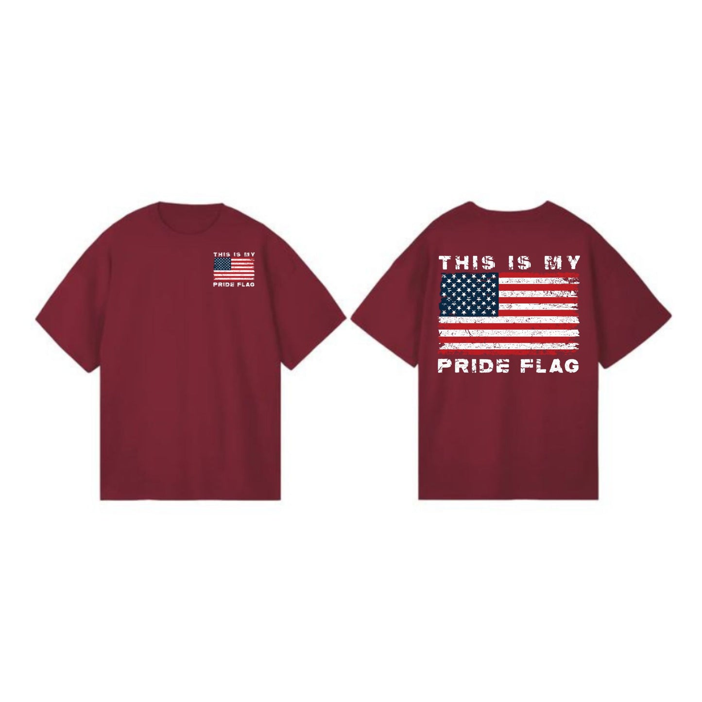"This is My Pride Flag" T-Shirt - Distressed American Flag Tee for the 4th of July