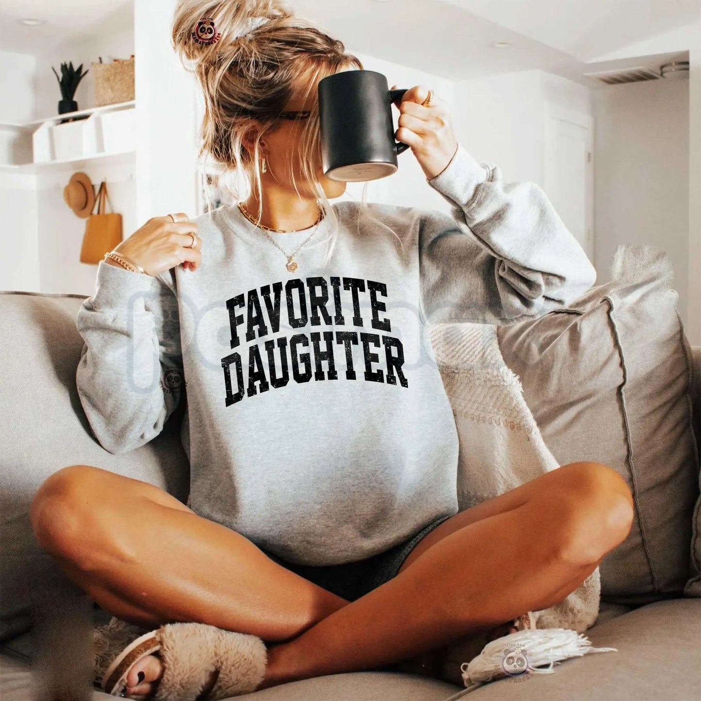 Favorite Daughter Sweatshirt | Funny Sibling Rivalry Crewneck | Collegiate Style Daughter Jumper | Best Daughter Ever Gift | Varsity Graphic Sweatshirt