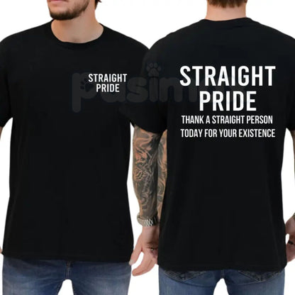 "Thank A Straight Person Today" Funny T-Shirt – Straight Pride Graphic Tee, Premium 100% Cotton Sarcastic Social Top, Soft Lived-In Heavyweight Conversation Starter Shirt, Made in USA