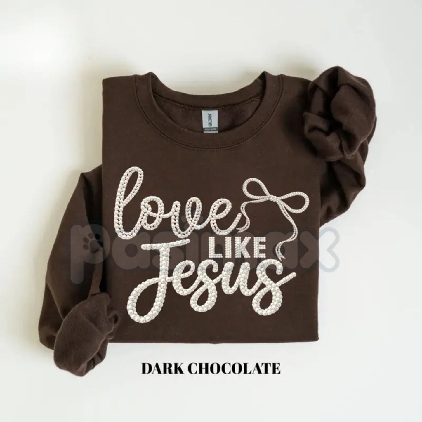 Love Like Jesus Faith Sweatshirt | Girly Coquette Pearl Christian Shirt | Faux Pearls Jesus Tee | Easter Spring Faith Jumper | Aesthetic Christian Gift for Her | Soft Girl Era Religious Pullover