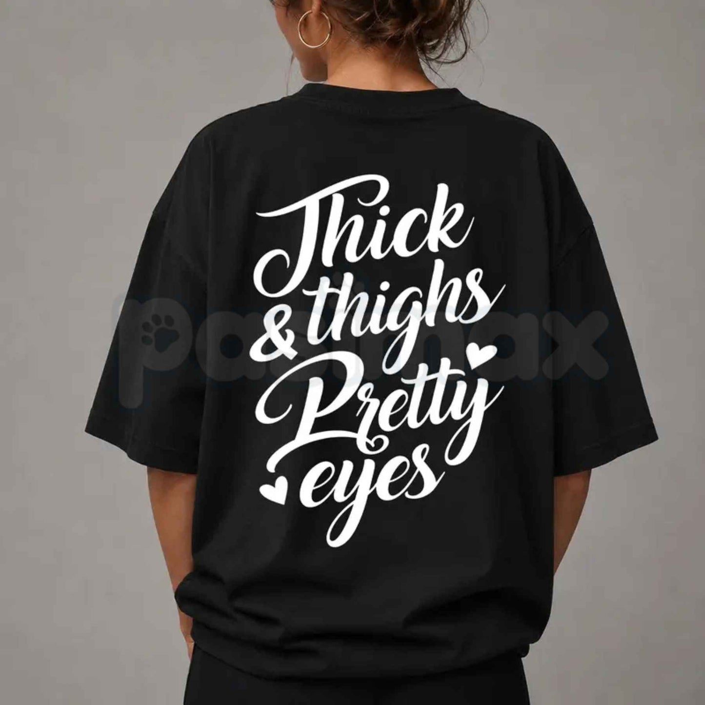 Thick Thighs Pretty Eyes Gym T-Shirt – Funny Fitness Workout Unisex Graphic Tee