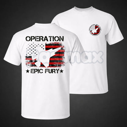 Operation Eric Fury Military T-Shirt - B-2 Spirit & F-35 Lightning II Stealth Tee, Premium 100% Cotton Aviation Graphic Shirt, Tactical Air Force Fan Top, Modern Stealth Bomber Streetwear, Unique Gift for Pilots & Veterans