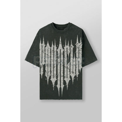 "Revenge" Washed T-Shirt – Oversized Gothic Streetwear Graphic Tee, Heavy Vintage Cotton