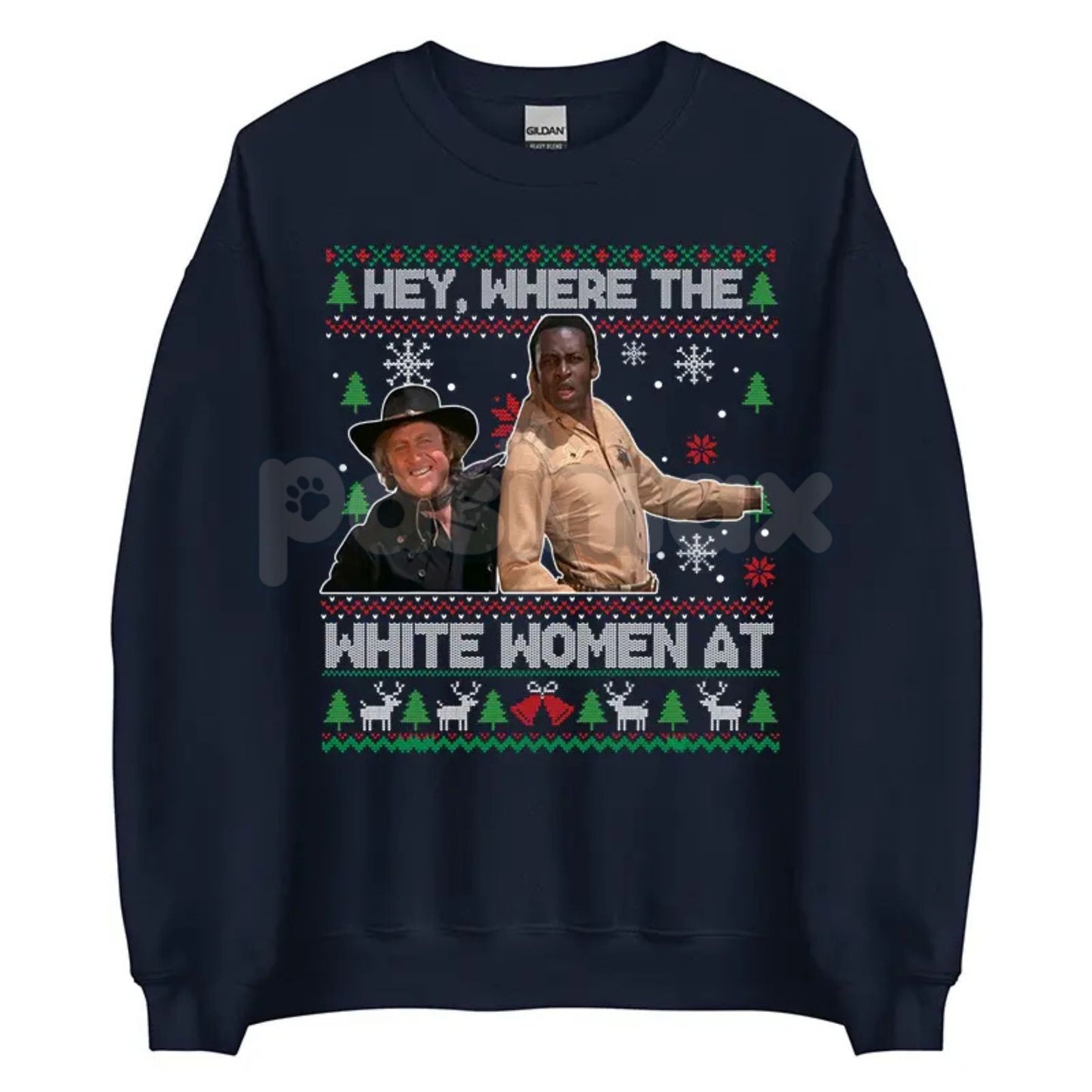"Excuse Me While I Whip This Out" Ugly Christmas Sweater | Blazing Saddles Movie Quote Jumper | Western Comedy Holiday Shirt