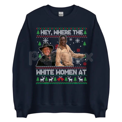 "Excuse Me While I Whip This Out" Ugly Christmas Sweater | Blazing Saddles Movie Quote Jumper | Western Comedy Holiday Shirt